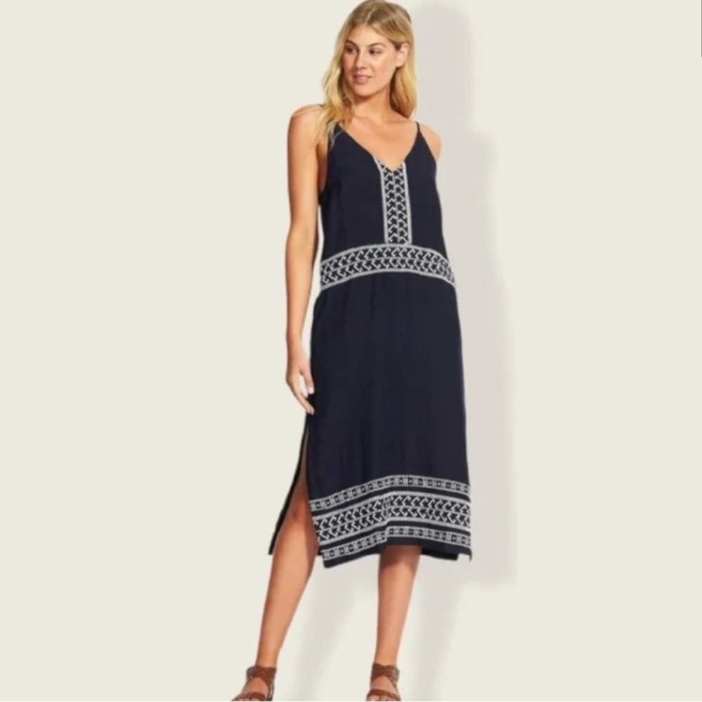 Seafolly Linen Slip Dress with embroidery
